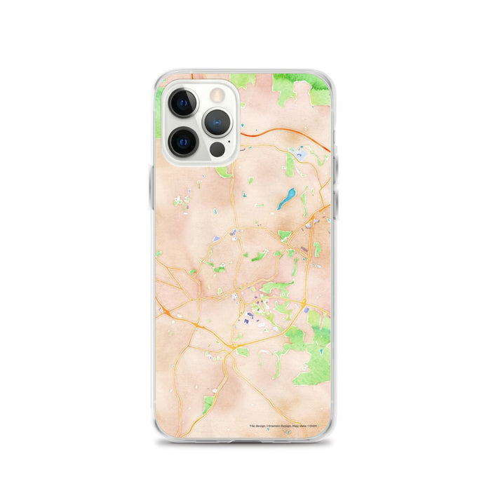 Custom Chapel Hill North Carolina Map iPhone 12 Pro Phone Case in Watercolor