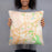Person holding 18x18 Custom Chapel Hill North Carolina Map Throw Pillow in Watercolor