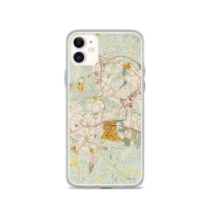 Custom Chapel Hill North Carolina Map Phone Case in Woodblock