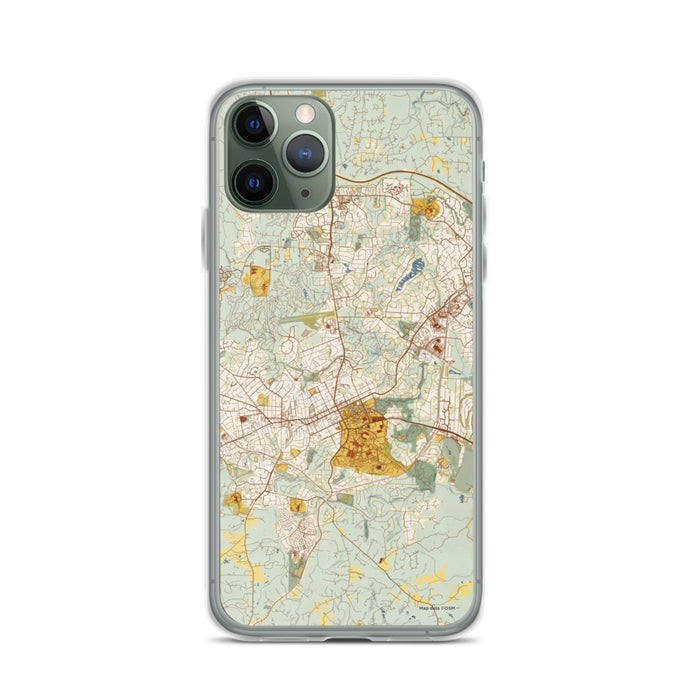 Custom Chapel Hill North Carolina Map Phone Case in Woodblock