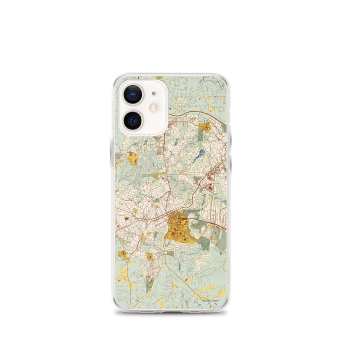 Custom Chapel Hill North Carolina Map iPhone 12 mini Phone Case in Woodblock