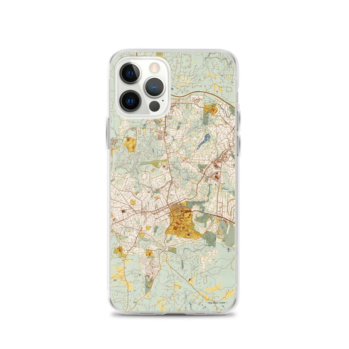 Custom Chapel Hill North Carolina Map iPhone 12 Pro Phone Case in Woodblock