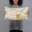 Person holding 20x12 Custom Chapel Hill North Carolina Map Throw Pillow in Woodblock