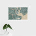 16x24 Charleston South Carolina Map Print Landscape Orientation in Afternoon Style With Tropical Plant Leaves in Water