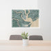 24x36 Charleston South Carolina Map Print Lanscape Orientation in Afternoon Style Behind 2 Chairs Table and Potted Plant