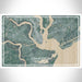 Charleston South Carolina Map Print Landscape Orientation in Afternoon Style With Shaded Background