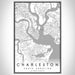 Charleston South Carolina Map Print Portrait Orientation in Classic Style With Shaded Background