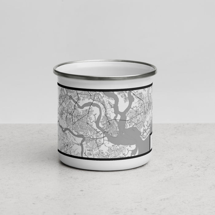 Front View Custom Charleston South Carolina Map Enamel Mug in Classic