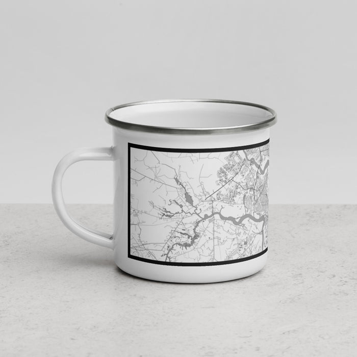 Left View Custom Charleston South Carolina Map Enamel Mug in Classic
