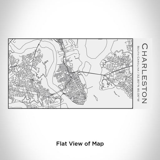 Rendered View of Charleston South Carolina Map Engraving on 17oz Stainless Steel Insulated Cola Bottle in White