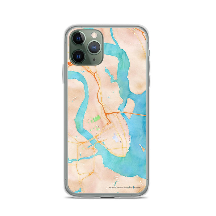 Custom Charleston South Carolina Map Phone Case in Watercolor