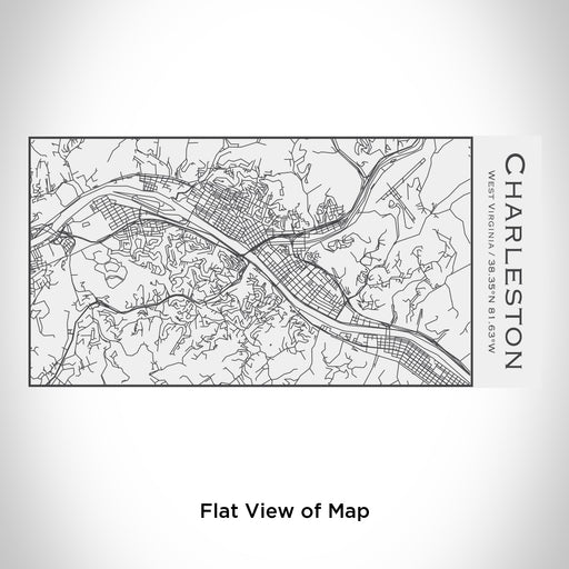 Rendered View of Charleston West Virginia Map Engraving on 17oz Stainless Steel Insulated Cola Bottle in White