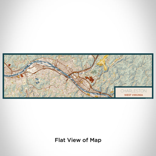 Flat View of Map Custom Charleston West Virginia Map Enamel Mug in Woodblock