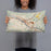 Person holding 20x12 Custom Charleston West Virginia Map Throw Pillow in Woodblock