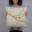 Person holding 18x18 Custom Charleston West Virginia Map Throw Pillow in Woodblock