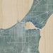 Charlevoix Michigan Map Print in Afternoon Style Zoomed In Close Up Showing Details