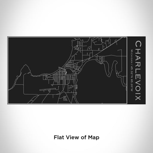 Rendered View of Charlevoix Michigan Map Engraving on 17oz Stainless Steel Insulated Cola Bottle in Black