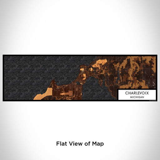 Flat View of Map Custom Charlevoix Michigan Map Enamel Mug in Ember