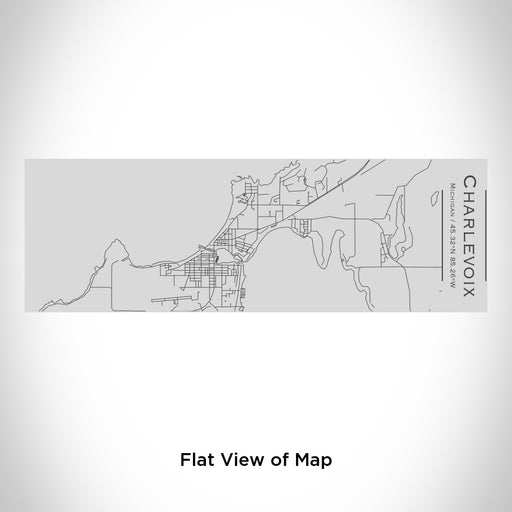 Rendered View of Charlevoix Michigan Map Engraving on 10oz Stainless Steel Insulated Cup with Sipping Lid