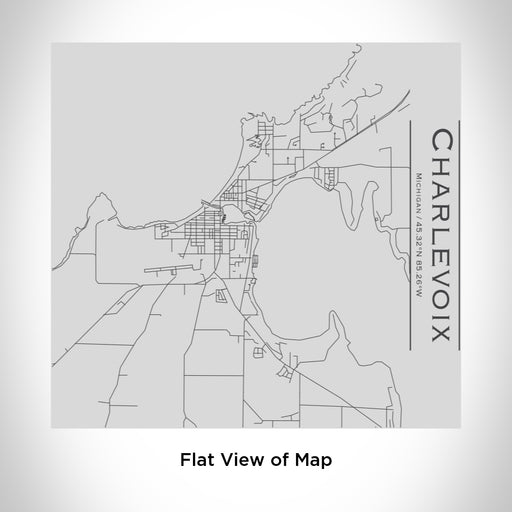 Rendered View of Charlevoix Michigan Map Engraving on 17oz Stainless Steel Insulated Tumbler