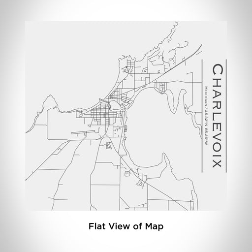 Rendered View of Charlevoix Michigan Map Engraving on 17oz Stainless Steel Insulated Tumbler in White