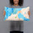 Person holding 20x12 Custom Charlevoix Michigan Map Throw Pillow in Watercolor