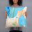 Person holding 18x18 Custom Charlevoix Michigan Map Throw Pillow in Watercolor