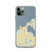 Custom Charlevoix Michigan Map Phone Case in Woodblock