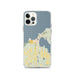 Custom Charlevoix Michigan Map iPhone 12 Pro Phone Case in Woodblock