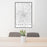 24x36 Charlotte North Carolina Map Print Portrait Orientation in Classic Style Behind 2 Chairs Table and Potted Plant