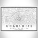 Charlotte North Carolina Map Print Landscape Orientation in Classic Style With Shaded Background