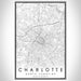 Charlotte North Carolina Map Print Portrait Orientation in Classic Style With Shaded Background