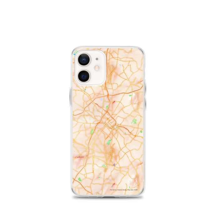 Custom Charlotte North Carolina Map iPhone 12 mini Phone Case in Watercolor