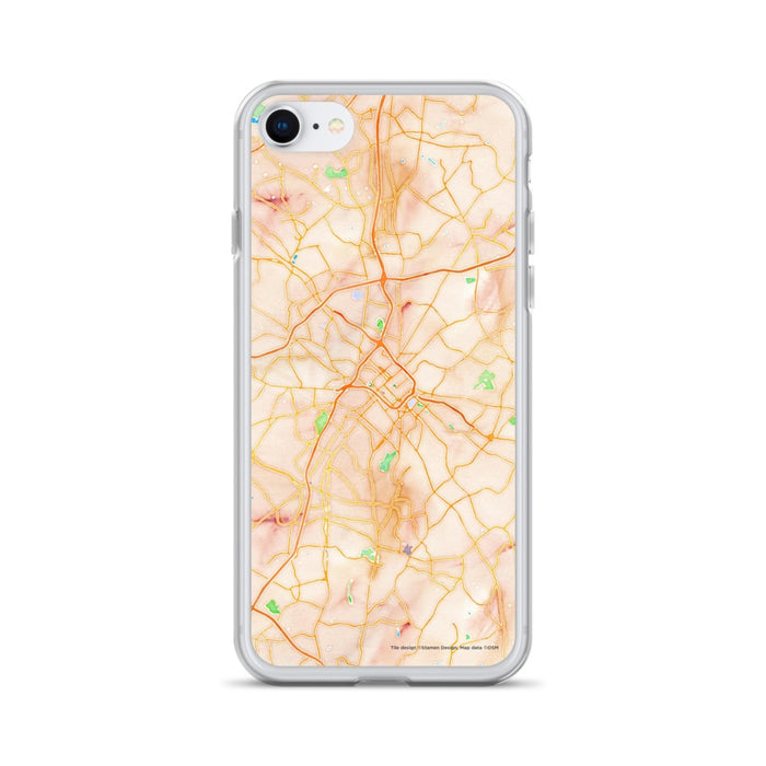 Custom Charlotte North Carolina Map iPhone SE Phone Case in Watercolor