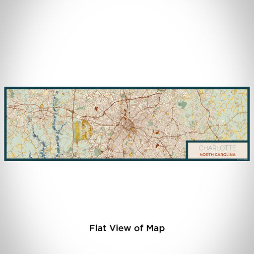 Flat View of Map Custom Charlotte North Carolina Map Enamel Mug in Woodblock