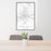 24x36 Charlottesville Virginia Map Print Portrait Orientation in Classic Style Behind 2 Chairs Table and Potted Plant