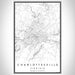 Charlottesville Virginia Map Print Portrait Orientation in Classic Style With Shaded Background