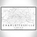Charlottesville Virginia Map Print Landscape Orientation in Classic Style With Shaded Background