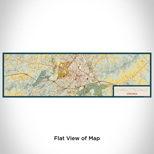 Flat View of Map Custom Charlottesville Virginia Map Enamel Mug in Woodblock