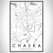 Chaska Minnesota Map Print Portrait Orientation in Classic Style With Shaded Background