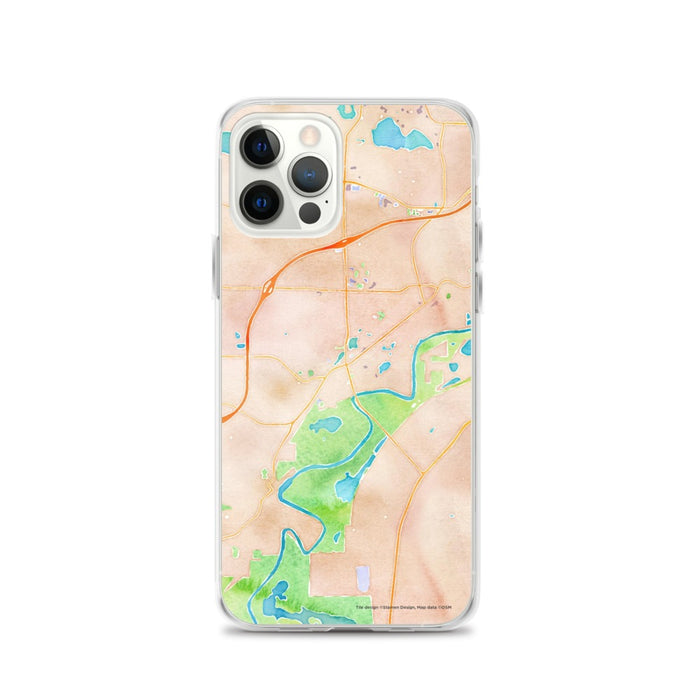 Custom Chaska Minnesota Map iPhone 12 Pro Phone Case in Watercolor