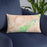 Custom Chaska Minnesota Map Throw Pillow in Watercolor on Blue Colored Chair