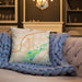 Custom Chaska Minnesota Map Throw Pillow in Watercolor on Cream Colored Couch