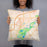 Person holding 18x18 Custom Chaska Minnesota Map Throw Pillow in Watercolor