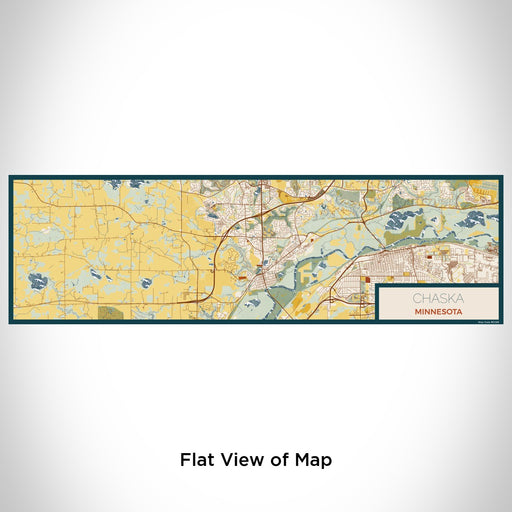 Flat View of Map Custom Chaska Minnesota Map Enamel Mug in Woodblock