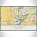 Chaska Minnesota Map Print Landscape Orientation in Woodblock Style With Shaded Background