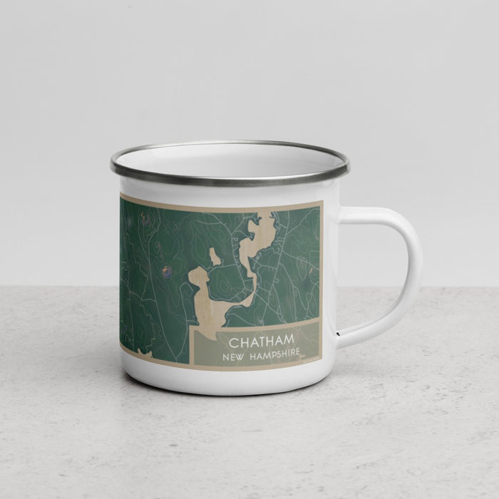 Right View Custom Chatham New Hampshire Map Enamel Mug in Afternoon