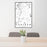 24x36 Chatham New Hampshire Map Print Portrait Orientation in Classic Style Behind 2 Chairs Table and Potted Plant