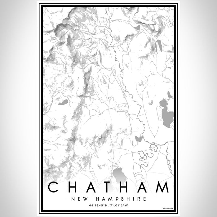 Chatham New Hampshire Map Print Portrait Orientation in Classic Style With Shaded Background