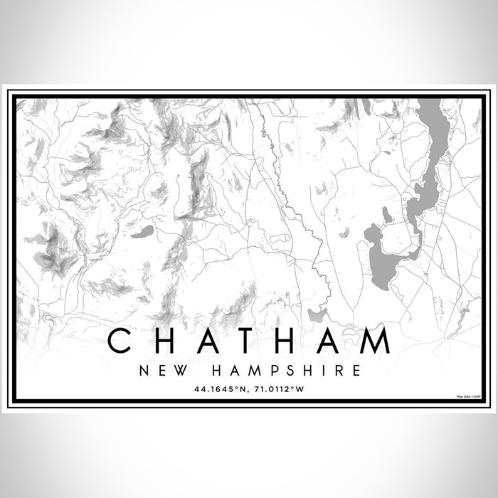 Chatham New Hampshire Map Print Landscape Orientation in Classic Style With Shaded Background